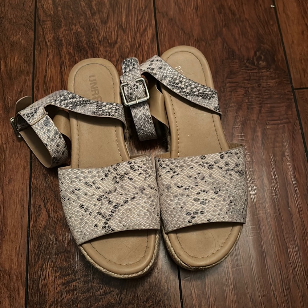 Snakeskin espadrille platform sandals
